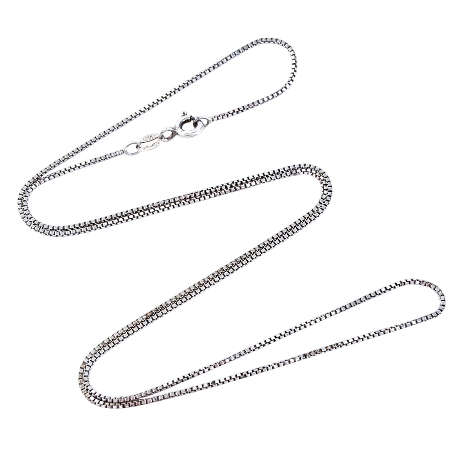 Vintage Indonesia Ibb Sterling Silver 925 08mm Box Chain Necklace 18 34$